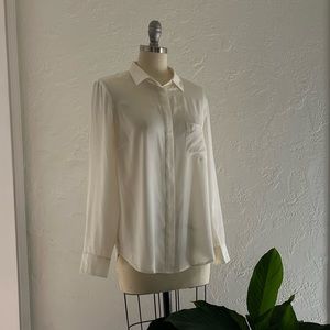 J. Crew White Silk Blouse